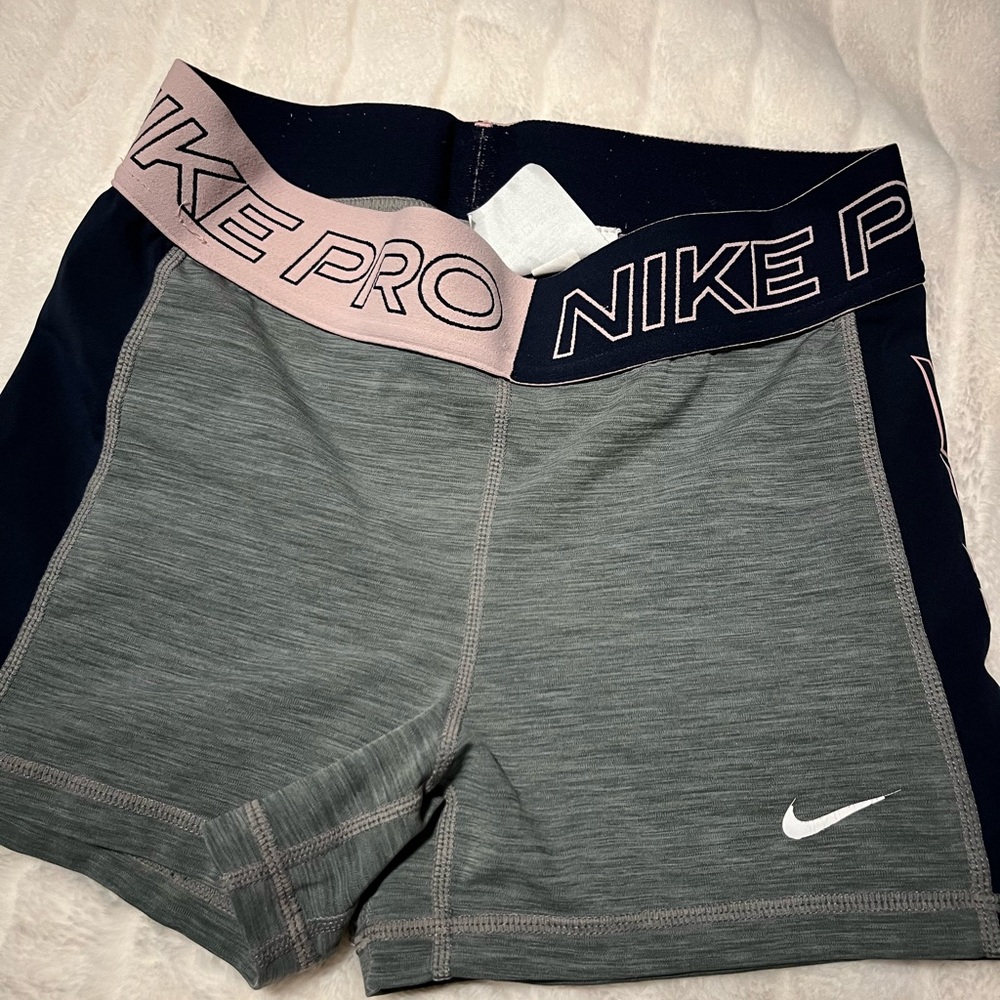 Nike Pro Gray and Pink Athletic Shorts